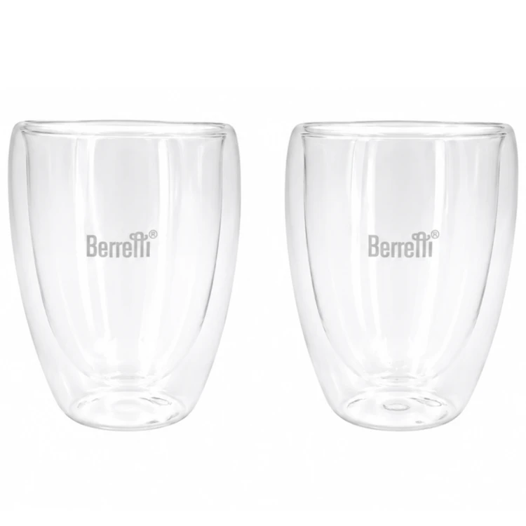 Berretti Szklanki Termiczne 350 ml 2 szt Podwójne Szkło do Kawy Herbaty