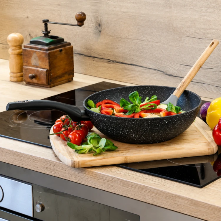 Patelnia głęboka Tivano wok 28 cm non stick na indukcję do dań azjatyckich domu