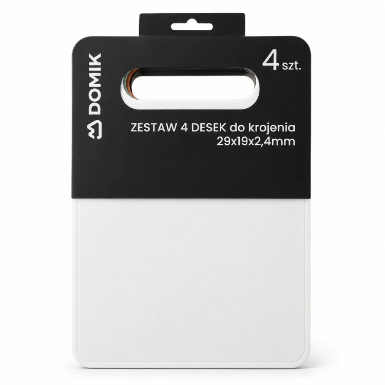 Deski do krojenia plastikowe zestaw 4 szt 29x19 cm antypoślizgowe kuchenne