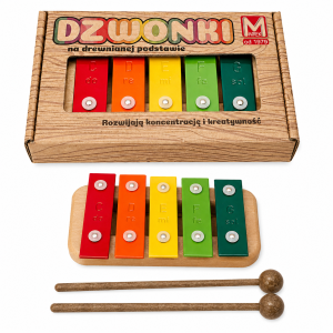 MAREK dzwonki na drewnianej podstawie 5 tonowe - M58KD