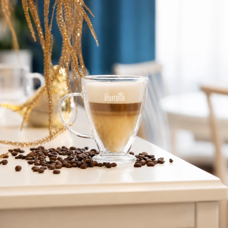 Szklanki termiczne na stopce 300 ml 2 szt podwójna ścianka do kawy i herbaty
