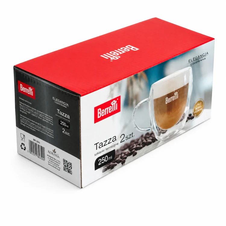 Szklanki termiczne filiżanki 250 ml 2 szt podwójne dno do kawy i herbaty