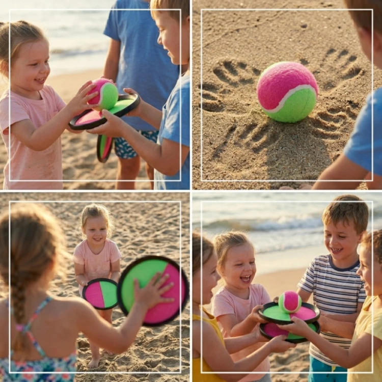 Gra na rzepy Catch Ball paletki z piłką rzucaj i łap plenerowa dla dzieci