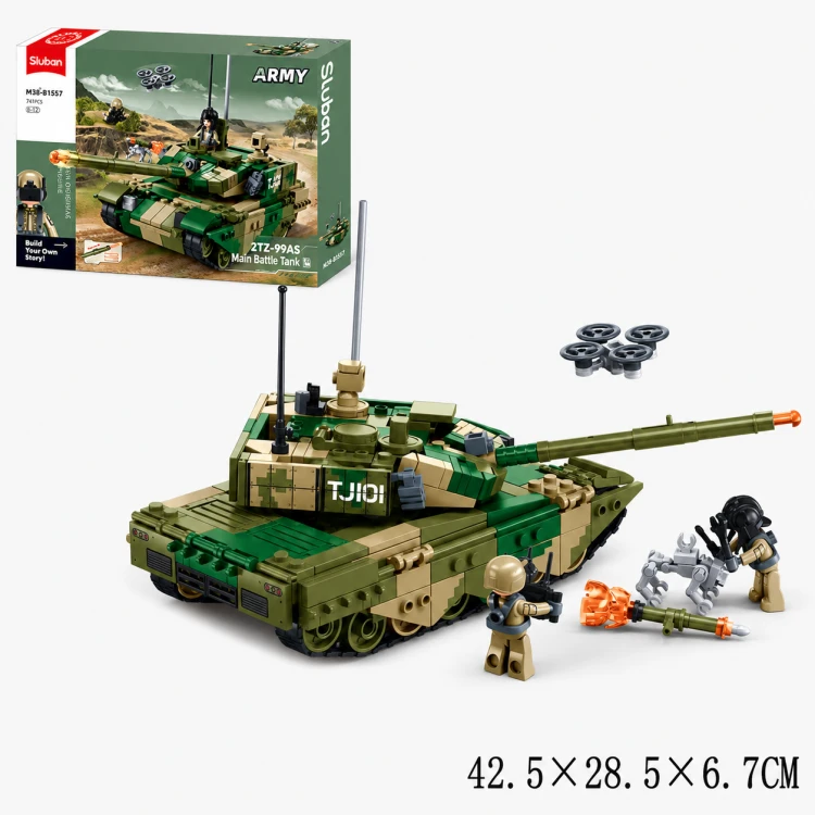 Klocki Sluban Czołg ZTZ-99AS B1557 391 el skala 1:44 Wojsko Armia prezent