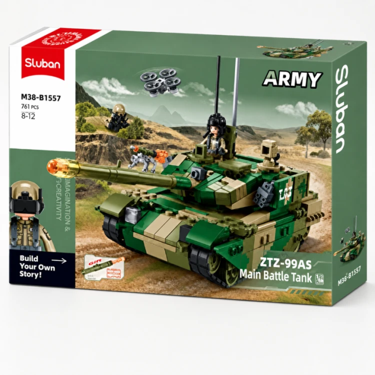 Klocki Sluban Czołg ZTZ-99AS B1557 391 el skala 1:44 Wojsko Armia prezent
