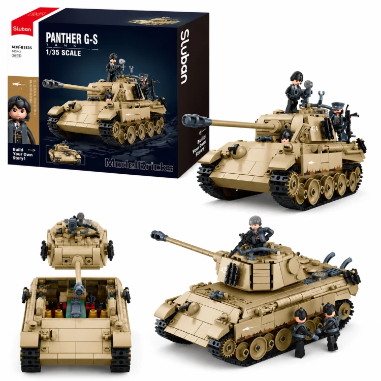 Klocki Sluban Czołg Pantera niemiecki 1:35 883 el Wojsko Armia M38-B1535