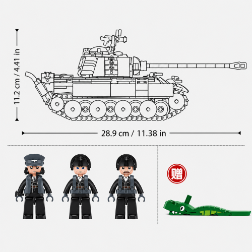 Klocki Sluban Czołg Pantera niemiecki 1:35 883 el Wojsko Armia M38-B1535