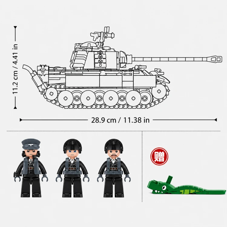 Klocki Sluban Czołg Pantera niemiecki 1:35 883 el Wojsko Armia M38-B1535