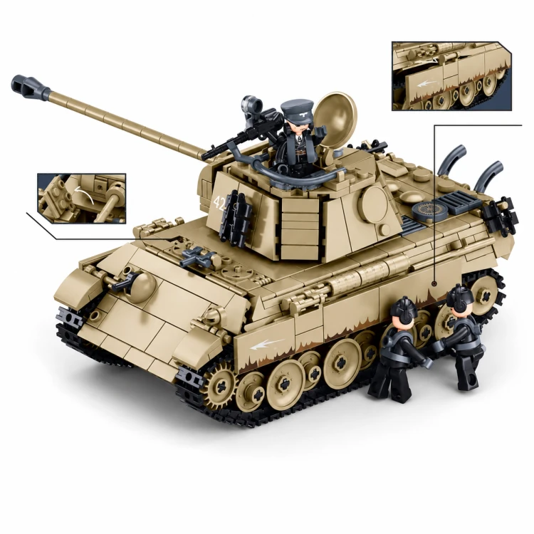Klocki Sluban Czołg Pantera niemiecki 1:35 883 el Wojsko Armia M38-B1535