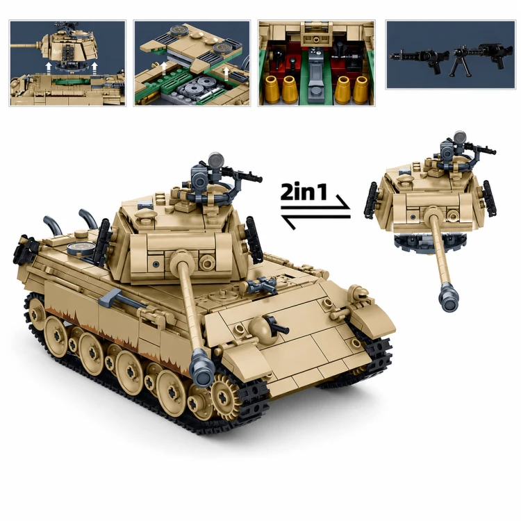 Klocki Sluban Czołg Pantera niemiecki 1:35 883 el Wojsko Armia M38-B1535