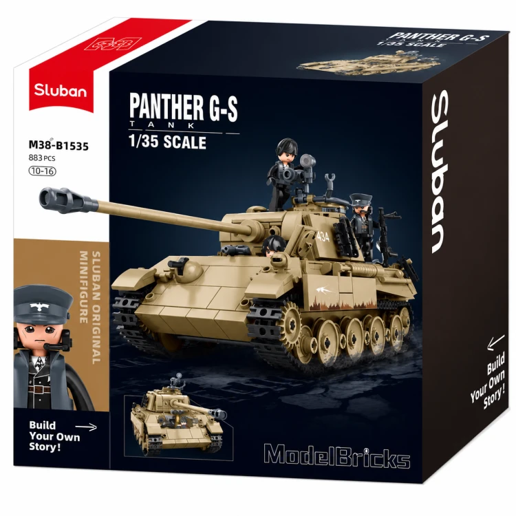 Klocki Sluban Czołg Pantera niemiecki 1:35 883 el Wojsko Armia M38-B1535