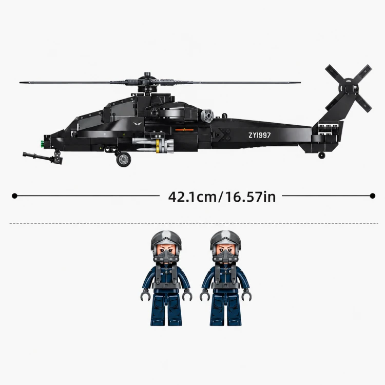 Klocki Sluban WZ-10S helikopter szturmowy śmigłowiec Armia 419 el na prezent