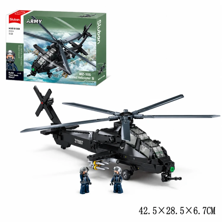 Klocki Sluban WZ-10S helikopter szturmowy śmigłowiec Armia 419 el na prezent