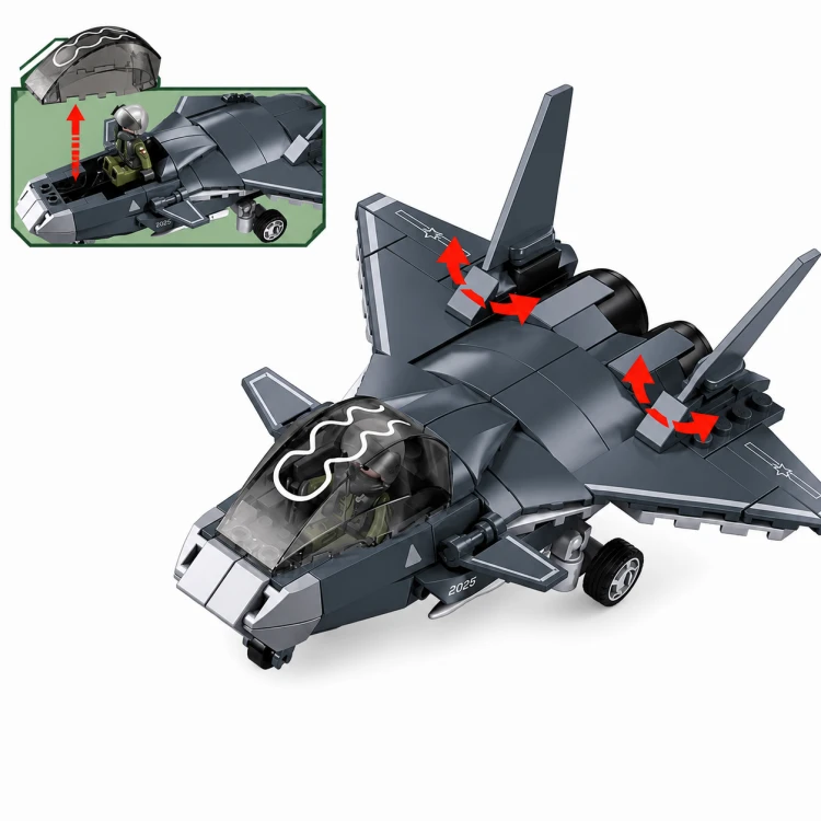 Klocki Sluban Myśliwiec J20BS Stealth Fighter 1:55 samolot 152 el dla dzieci 6+