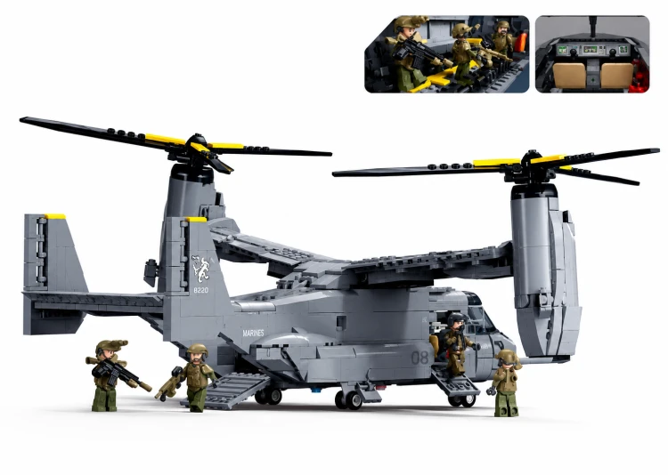 Klocki Sluban MV-22 Osprey helikopter samolot desantowy USA 1163 el model