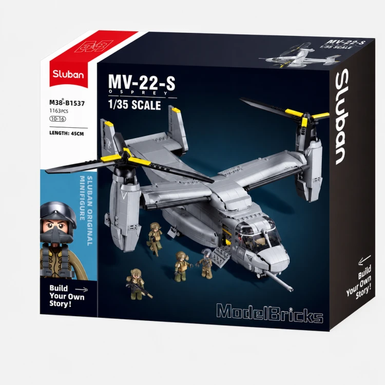 Klocki Sluban MV-22 Osprey helikopter samolot desantowy USA 1163 el model