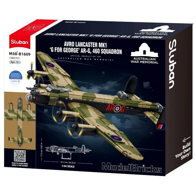 Klocki Sluban Bombowiec Lancaster 1:44 samolot wojskowy 1382 el M38-B1609
