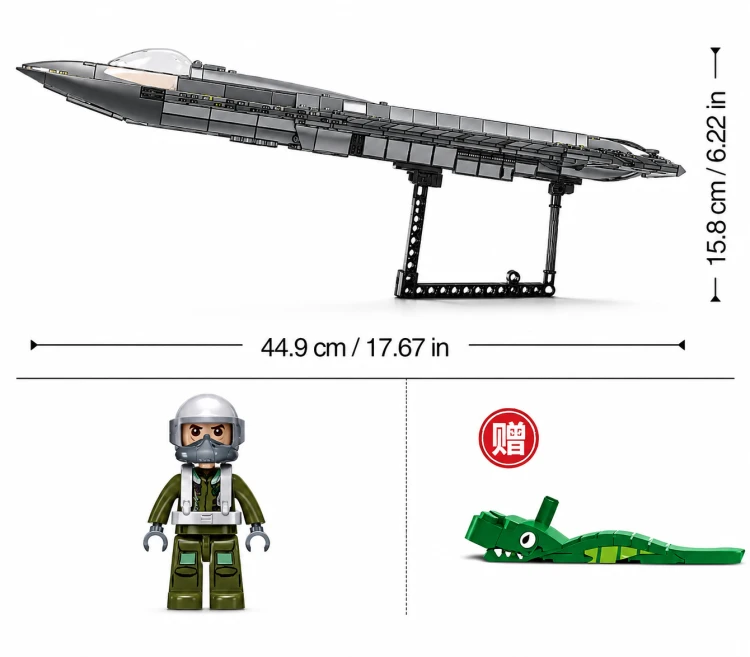 Klocki Sluban Myśliwiec J-50S 1:44 samolot wojskowy 879 el 44,9 cm