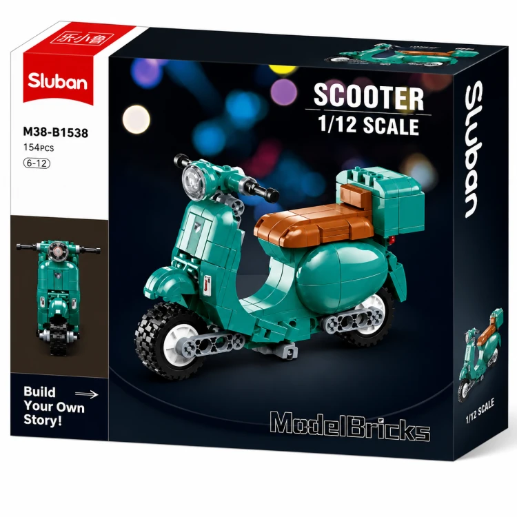 Klocki Sluban skuter Vespa Model Bricks 1:12 161 el motocykl dla dzieci
