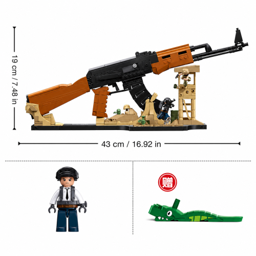 Klocki Sluban AK-47 karabin model 1:2 645 el z figurkami 43 cm na prezent