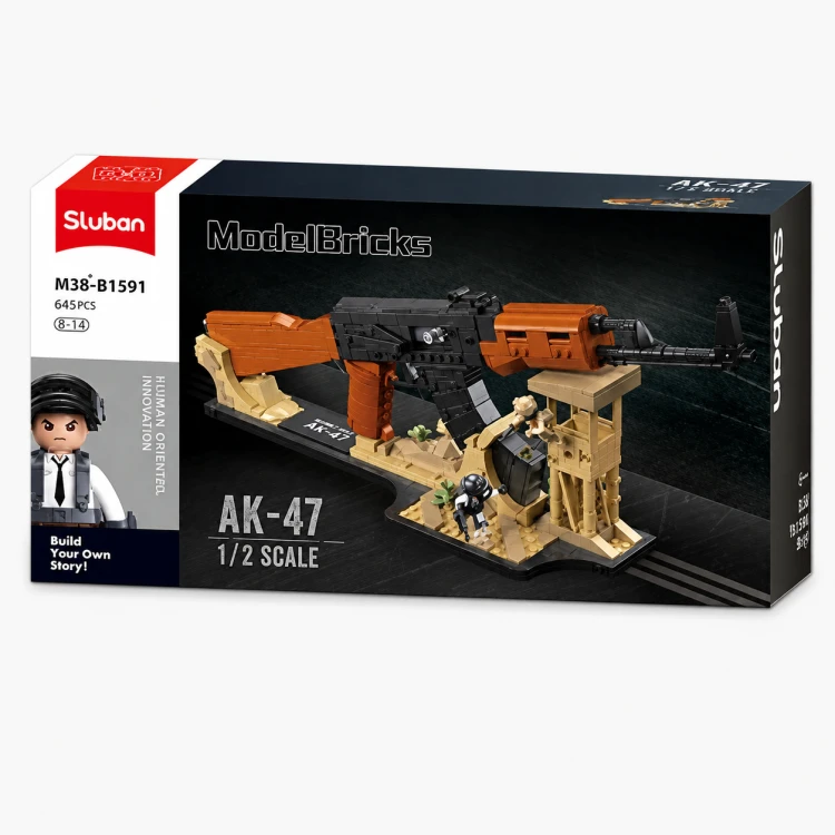 Klocki Sluban AK-47 karabin model 1:2 645 el z figurkami 43 cm na prezent