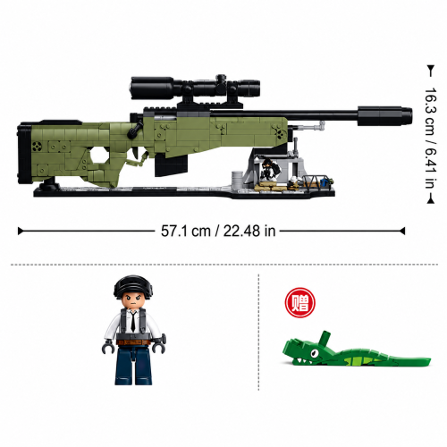 Klocki Sluban AWM Sniper karabin snajperski 1:2 876 el model na prezent