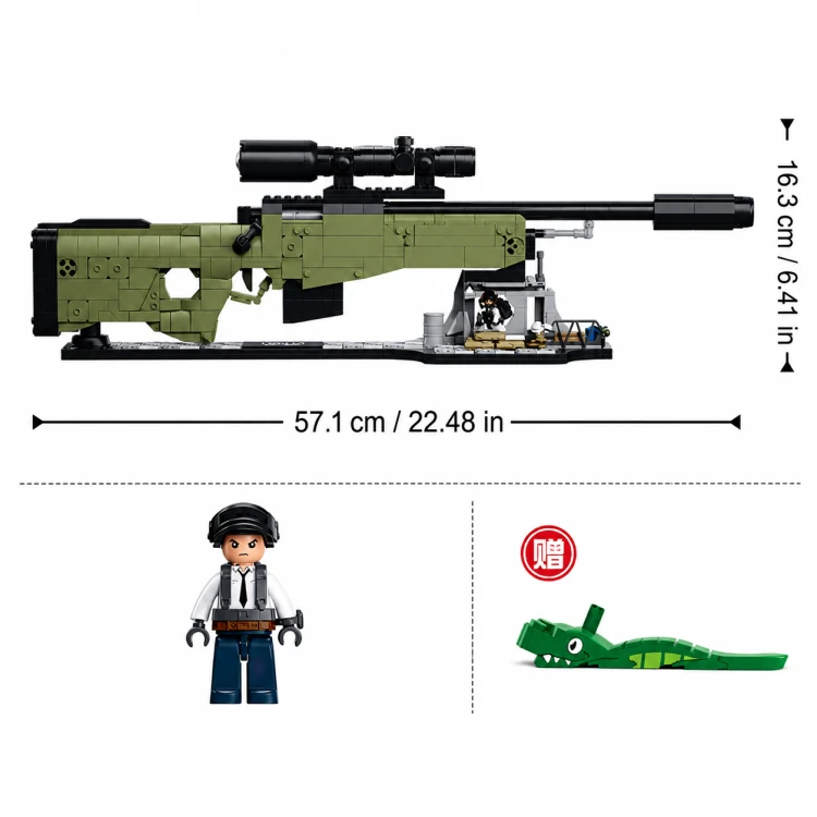Klocki Sluban AWM Sniper karabin snajperski 1:2 876 el model na prezent