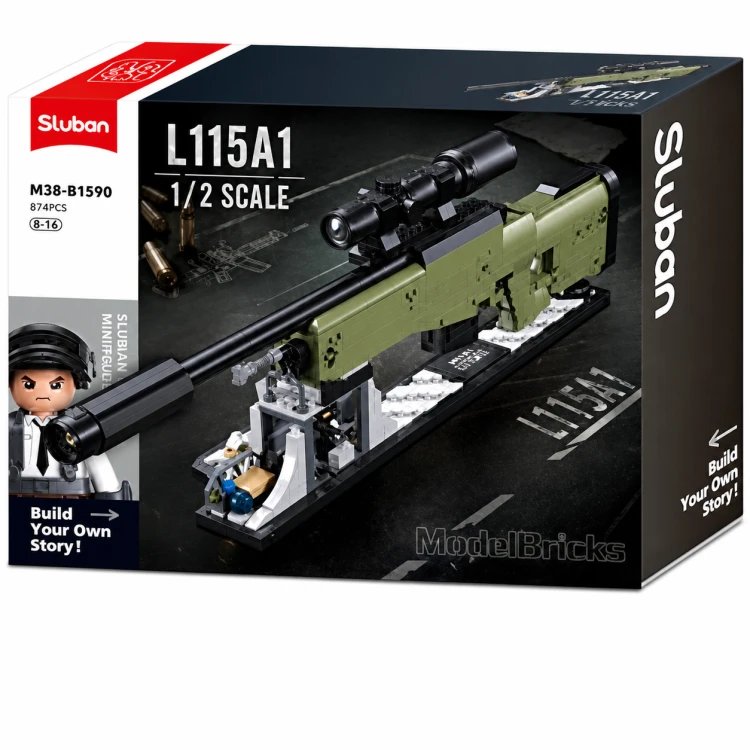 Klocki Sluban AWM Sniper karabin snajperski 1:2 876 el model na prezent