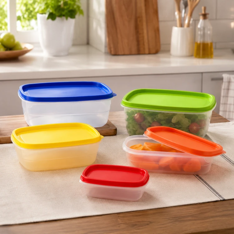 Zestaw 5 pojemników Rainbow BOX na żywność pudełka kuchenne prostokątne