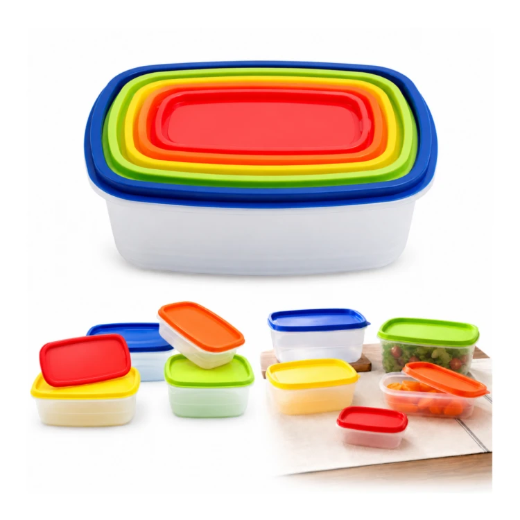 Zestaw 5 pojemników Rainbow BOX na żywność pudełka kuchenne prostokątne