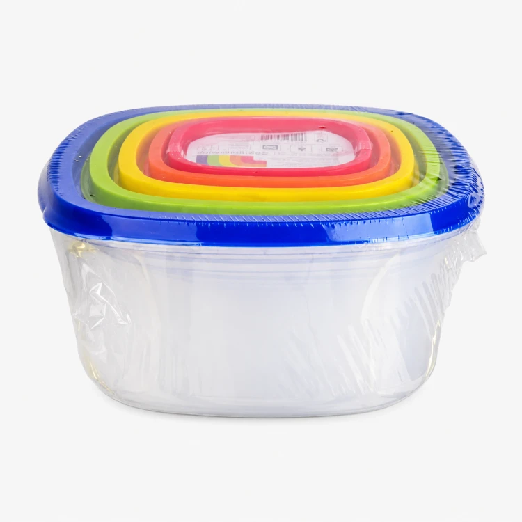 Zestaw 5 pojemników Rainbow BOX na żywność plastikowe pudełka kuchenne