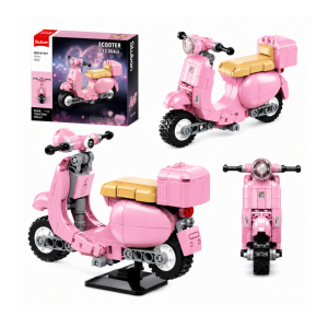 Klocki Sluban Skuter różowy 1:12 Model Bricks 151 el motocykl dla dzieci