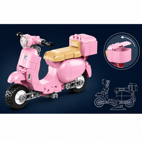 Klocki Sluban Skuter różowy 1:12 Model Bricks 151 el motocykl dla dzieci