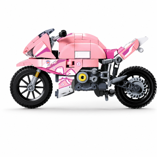 Klocki Sluban Motocykl Sportowy różowy 1:12 Model Bricks 215 el zestaw