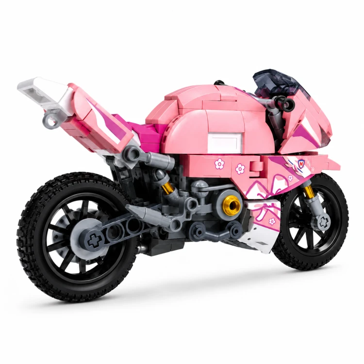 Klocki Sluban Motocykl Sportowy różowy 1:12 Model Bricks 215 el zestaw