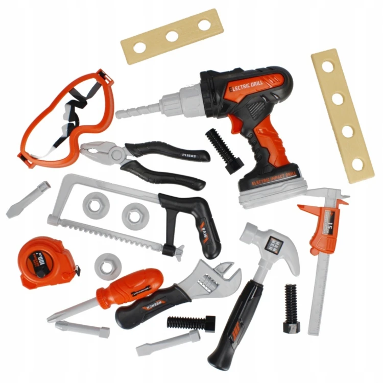 Zestaw narzędzi majsterkowicza wiertarka dla dzieci warsztat DIY prezent