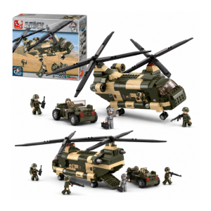 Klocki Sluban Chinook wojskowy helikopter M38-B0508 520 el konstrukcyjne