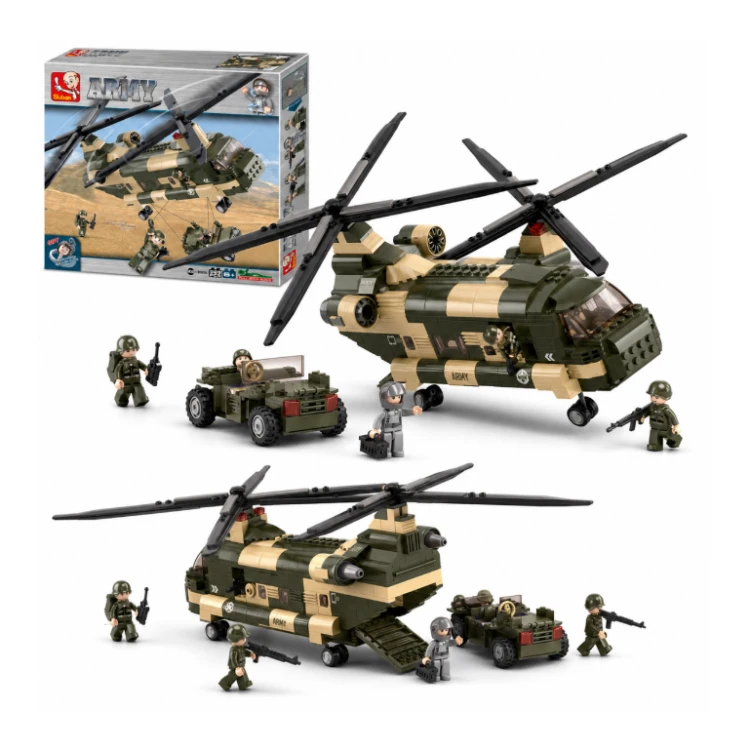 Klocki Sluban Chinook wojskowy helikopter M38-B0508 520 el konstrukcyjne
