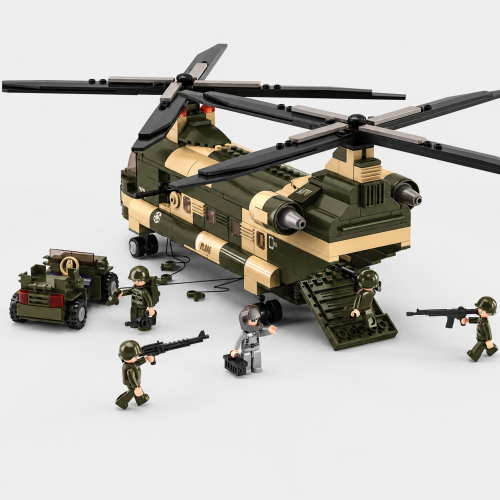 Klocki Sluban Chinook wojskowy helikopter M38-B0508 520 el konstrukcyjne