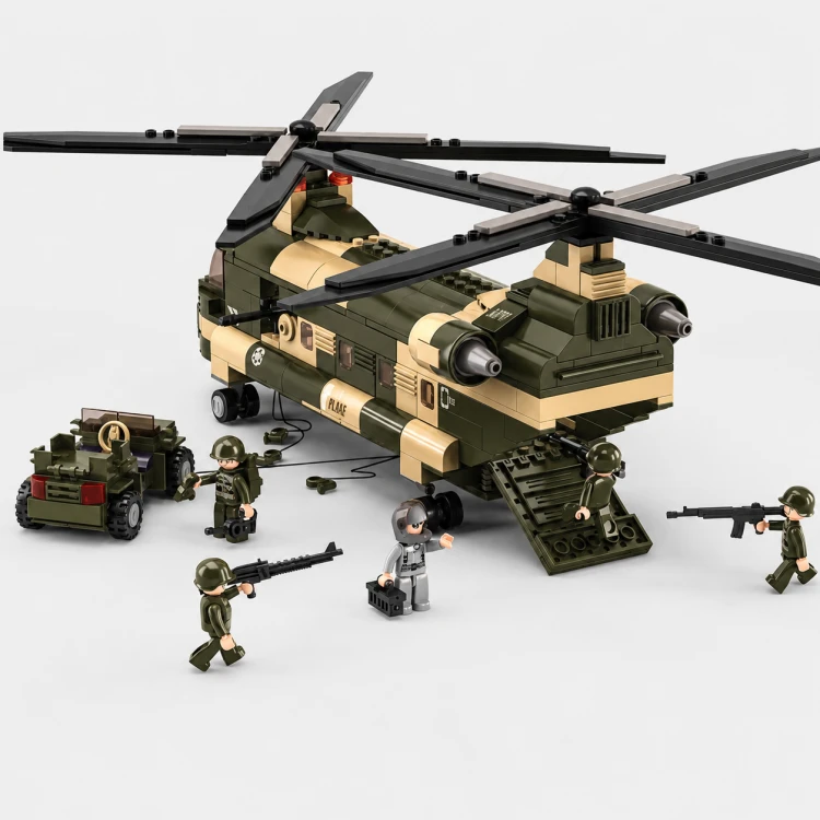 Klocki Sluban Chinook wojskowy helikopter M38-B0508 520 el konstrukcyjne