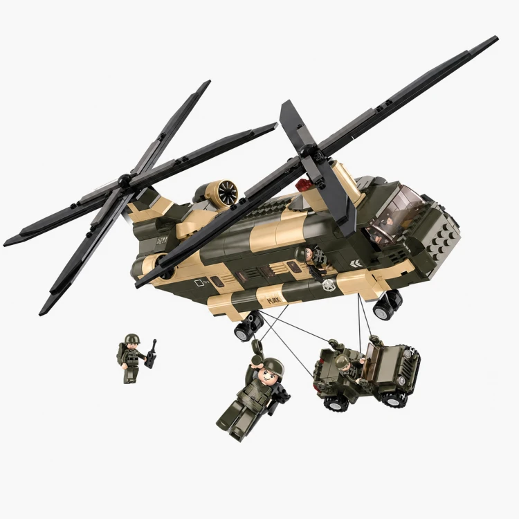 Klocki Sluban Chinook wojskowy helikopter M38-B0508 520 el konstrukcyjne