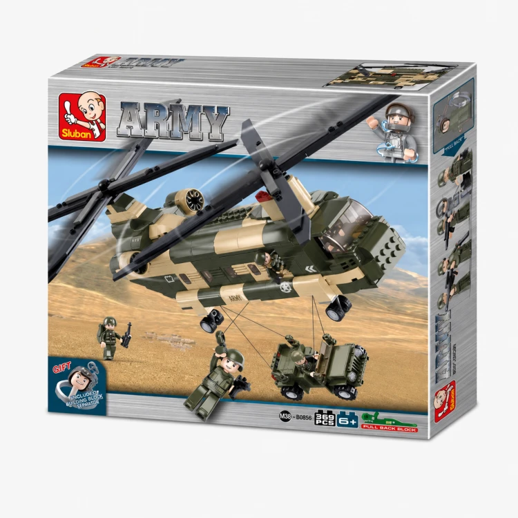 Klocki Sluban Chinook wojskowy helikopter M38-B0508 520 el konstrukcyjne