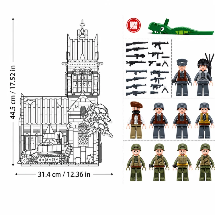 Klocki Sluban Lądowanie D-Day Normandia 82 Dywizja Diorama 2287 el model