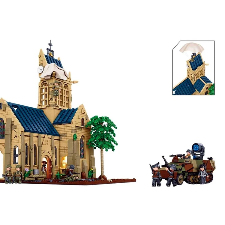 Klocki Sluban Lądowanie D-Day Normandia 82 Dywizja Diorama 2287 el model