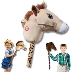 Koń na kiju brązowy głowa konia Hobby Horse zabawka dla dzieci