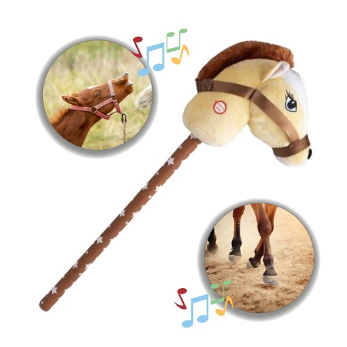 Koń na kiju brązowy głowa konia Hobby Horse zabawka dla dzieci