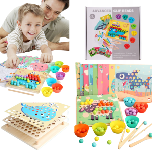 Sorter puzzle Montessori drewniana układanka kulki edukacyjna dla dzieci