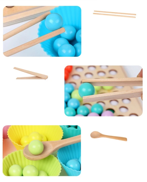 Sorter puzzle Montessori drewniana układanka kulki edukacyjna dla dzieci