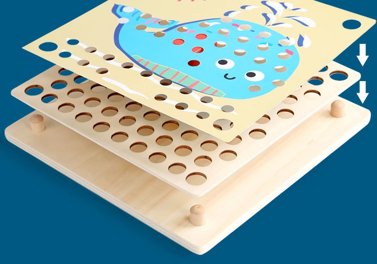 Sorter puzzle Montessori drewniana układanka kulki edukacyjna dla dzieci