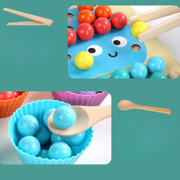 Sorter puzzle Montessori drewniana układanka kulki edukacyjna dla dzieci